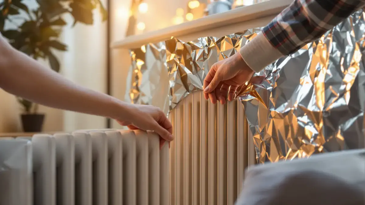 Aluminiumfolie achter een radiator plaatsen verandert merkbaar de warmtebeleving