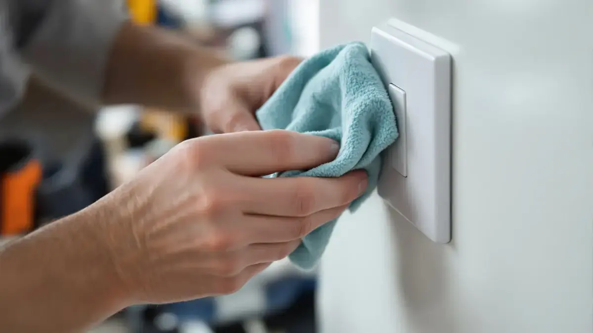 Elektriciens gebruiken een eenvoudige methode om vlekken op schakelaars te verwijderen