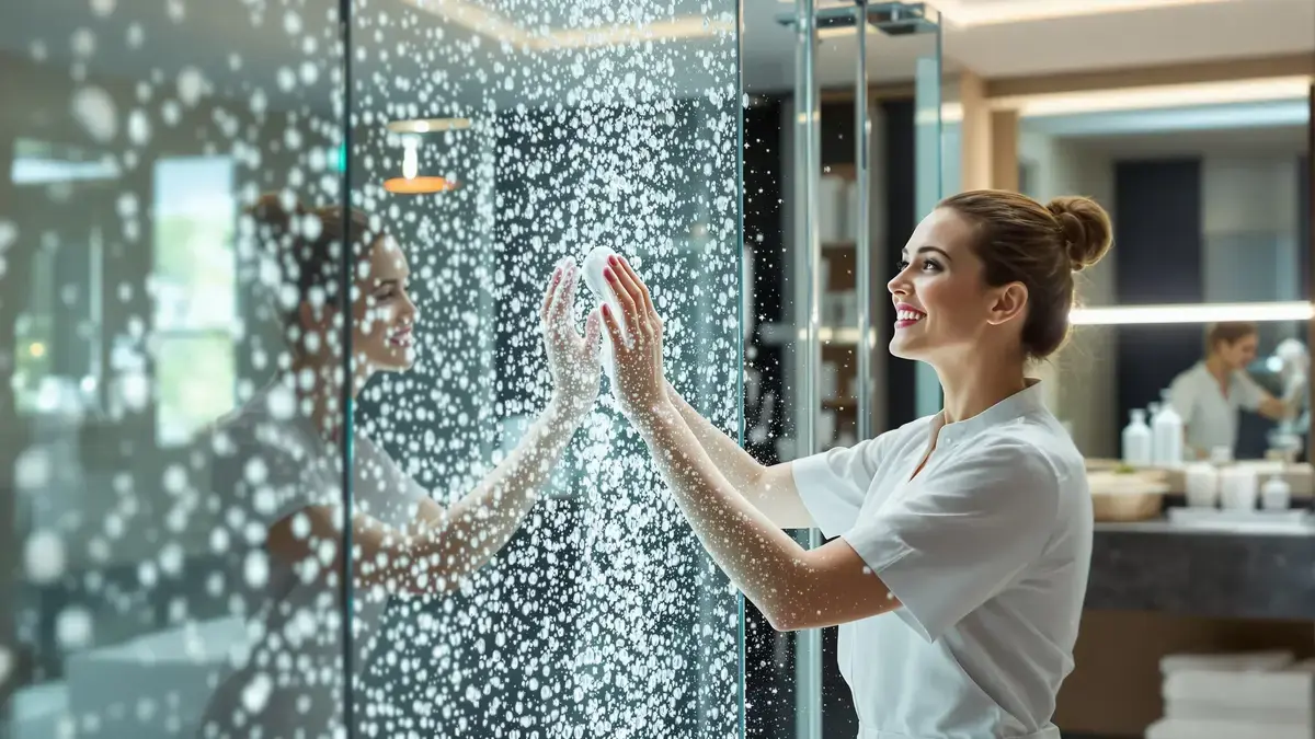 Dit geheim van luxe hotels houdt de douchewanden wekenlang schoon