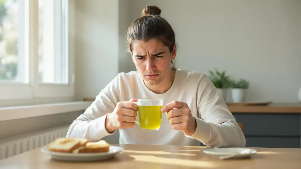 Het drinken van groene thee op een lege maag kan bij sommige mensen misselijkheid veroorzaken