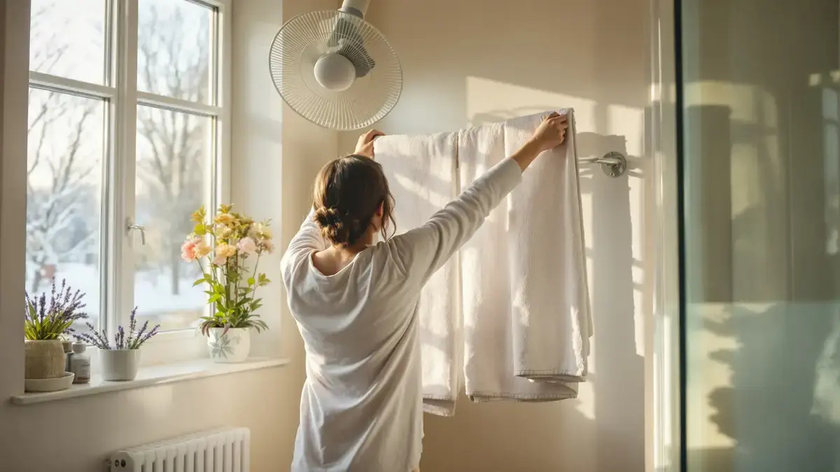 Handdoeken in de winter drogen zonder wasdroger en zonder muffe geur: de tip die werkt