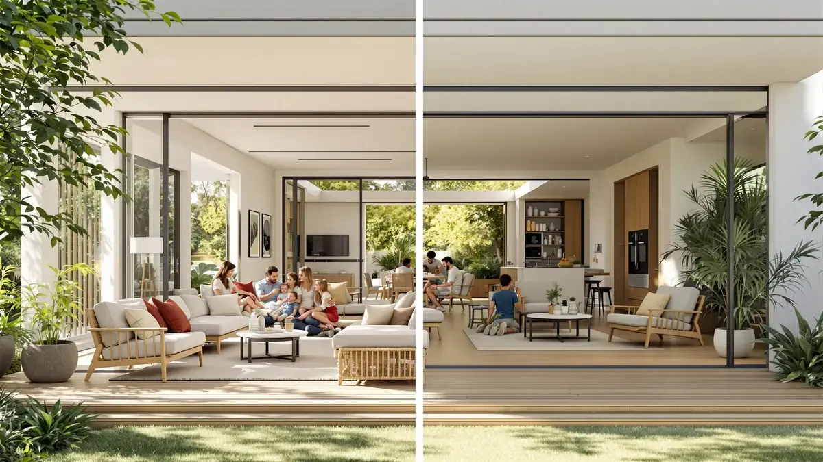 Een huis getransformeerd: een terras en een open ruimte voor meer licht en leefruimte in ons dagelijks leven