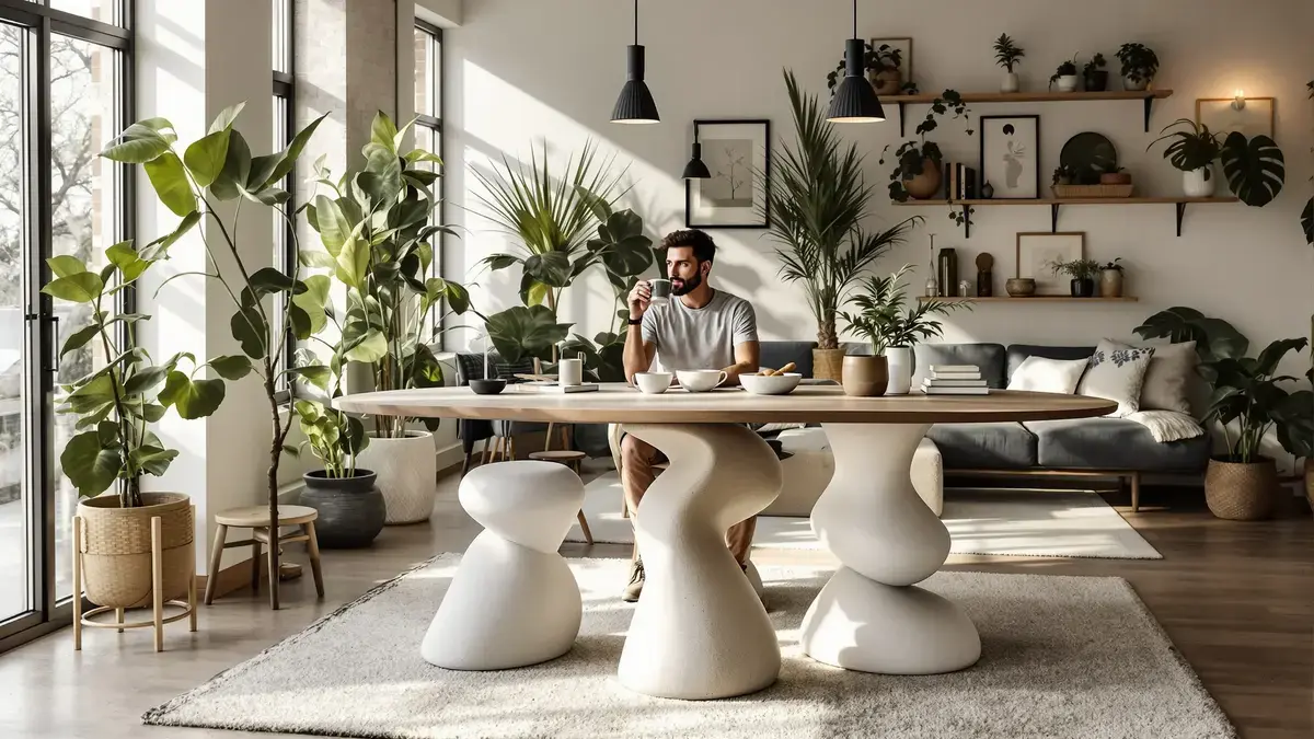 Tafels met vergeten vormen komen krachtig terug in moderne interieurs