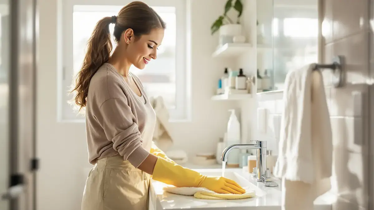Een wekelijkse routine is vaak voldoende om de badkamer schoon te houden