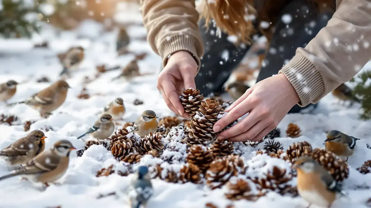 Een eenvoudige tip met dennenappels kan vogels echt helpen de kou te overleven
