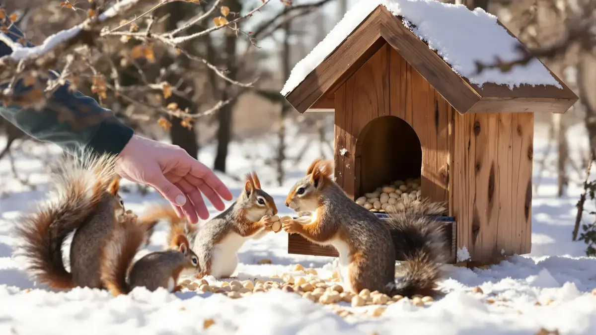 Eekhoorns in de winter: hoe je ze kunt helpen bij de kou, het gebrek aan voedsel en uitputting