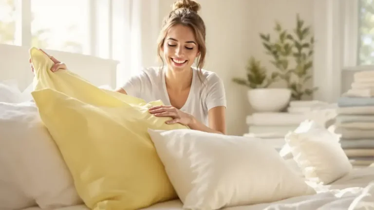Vergelde kussens kunnen dankzij een lange tijd geheimgehouden methode weer stralend wit worden