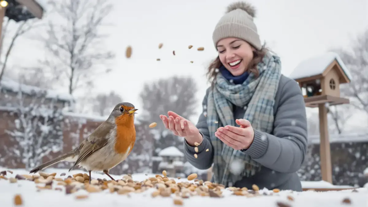 Een simpel vergeten hapje is soms genoeg om het roodborstje de hele winter naar de tuin terug te lokken