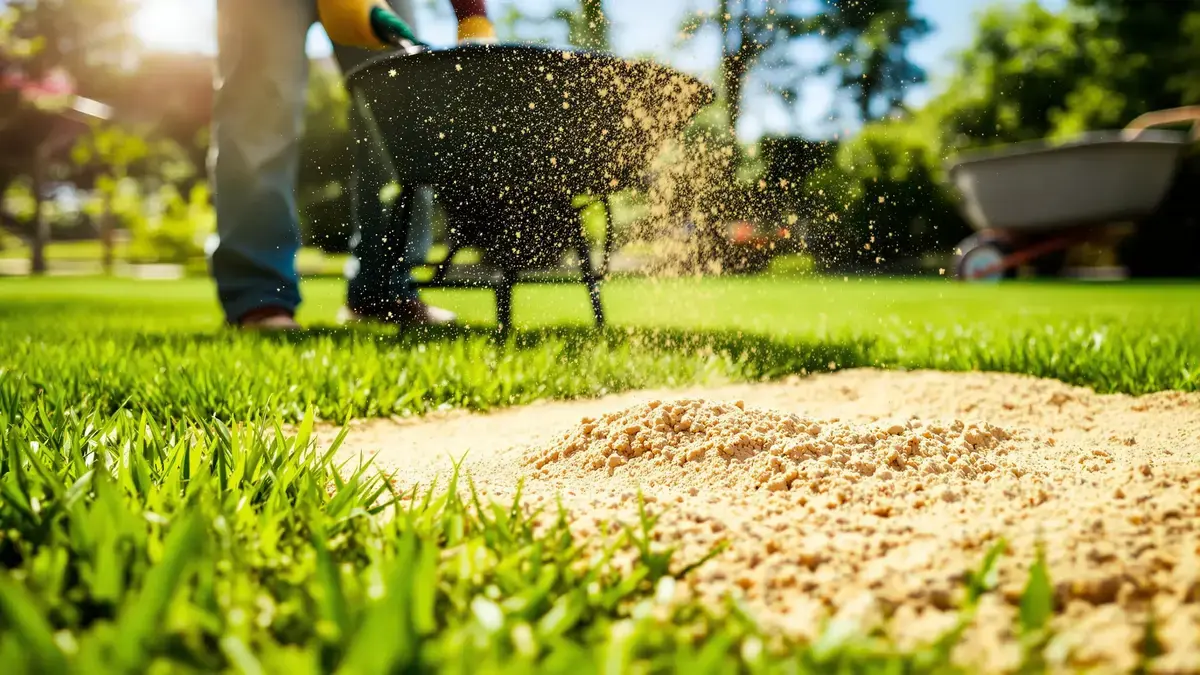 Zand op het gazon strooien is geen fout: deze methode verbetert het gras daadwerkelijk
